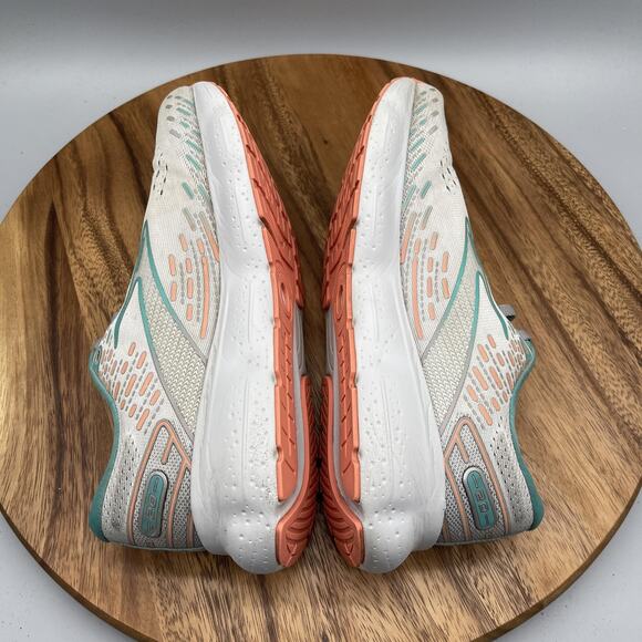 Brooks Glycerin 20 Shoes Womens Size 9.5 B White Teal Running Comfort Walking - Picture 6 of 8